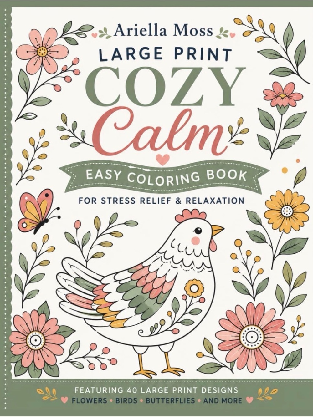 Cozy Calm Large Print Coloring Book